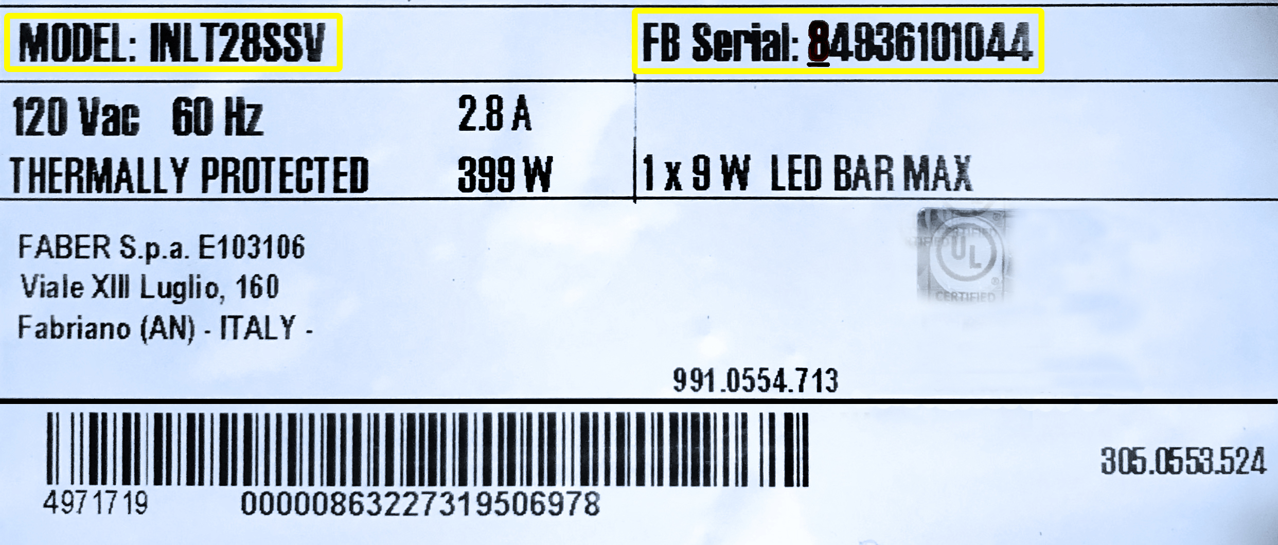 Faber - LEVA24SS300-B - Levante 1 Under Cabinet Range Hood 24  In.-LEVA24SS300-B